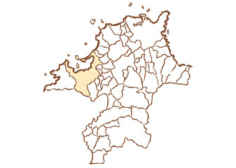 福岡県	福岡市　都道府県別・行政区域マップ