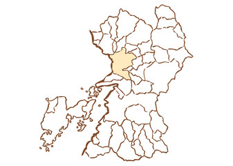 熊本県	熊本市　都道府県別・行政区域マップ