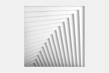 Fototapeta premium Abstract three-dimensional minimal white light texture of a set of straight square steps spiraling. 3D illustration