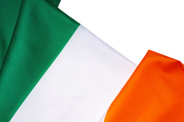 Obraz premium Textile national flag of Ireland close up