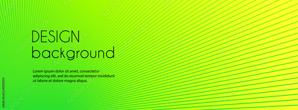 Wall mural abstract green long banner. vector minimal template for facebook cover. striped gradient background 