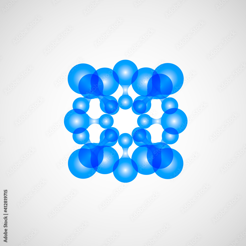 Aufkleber circle abstract connect pattern design. vector art print. white paper texture. business concept. des