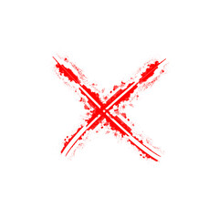 X Marks .Two Red Crossed Vector Brush Strokes. Rejected sign in grunge style.
