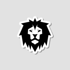 Lion head icon sticker isolated on white background