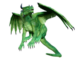 Obraz premium 3D Rendering Fairy Tale Dragon on White