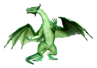 Obraz premium 3D Rendering Fairy Tale Dragon on White