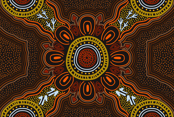Aboriginal dot art painting