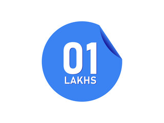 1 Lakhs texts on the blue sticker