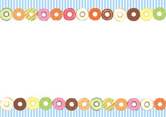 カラフルなドーナツが上下に並んだフレーム