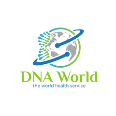 dna world concept logo designs simple modern for medical association in the world