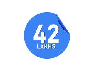 Obraz premium 42 Lakhs texts on the blue sticker