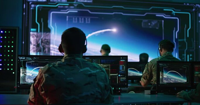 Military command center during nuclear missile launch