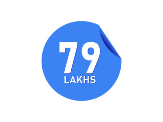 79 Lakhs texts on the blue sticker