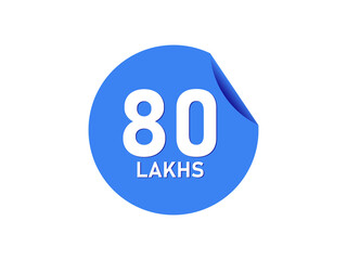 81 Lakhs texts on the blue sticker