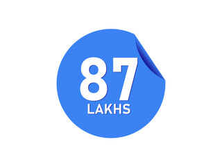 87 Lakhs texts on the blue sticker
