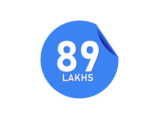 89 Lakhs texts on the blue sticker