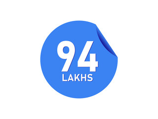 94 Lakhs texts on the blue sticker