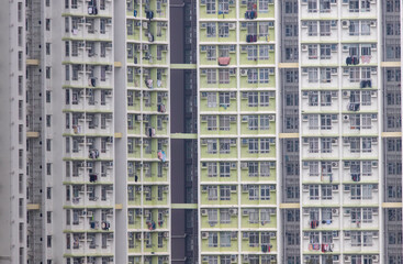 Fototapeta premium Close-up of Hong Kong public housing 