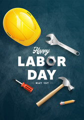 Happy Labor Day banner, poster. Design template. Vector illustration