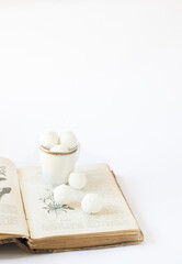 Homemade white chocolate and coconut truffles
