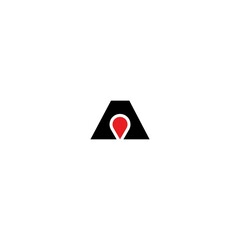 Letter A design logo with Geo point navigation