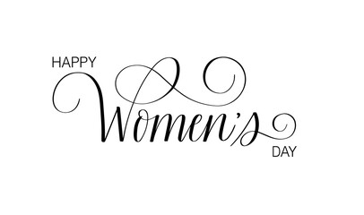 Happy Women's Day vector calligraphy card design