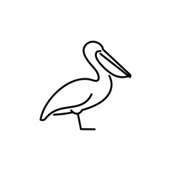 Pelican vector icon. Wild bird  illustration.