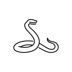 Snake vector icon. Serpent symbol. Python, boa illustration. Wildlife sign.