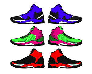 Sports basketball shoes design vector template