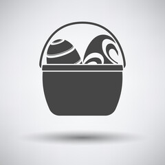 Easter Basket With Eggs Icon