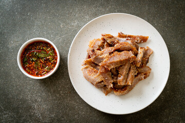 Grilled Pork Neck with Thai Spicy Sauce