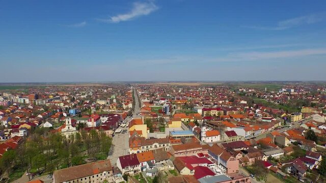 Aerial view of Vinkovci city during summer day, Croatia.