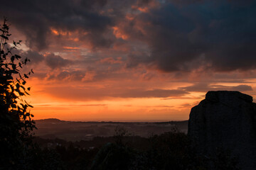 Obraz premium Landscape at sunset with colorful sky