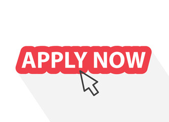 apply now button with mouse pointing arrow- vector illustration