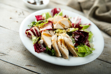 Healthy mixed salad with chicken