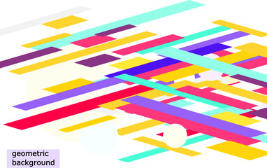 Geometric abstract background vector. Modern design, multicolor lined pattern