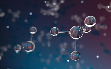 Molecule structure, biotechnology concept, 3d rendering.