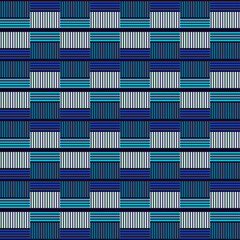 Mosaic with geometric shapes. Seamless pattern. Design with manual hatching. Textile. Ethnic boho ornament. Vector illustration for web design or print.