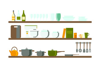 kitchen utensils and equipment , vector illustration