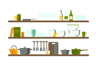kitchen utensils and equipment , vector illustration