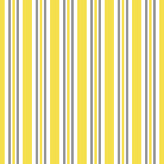 Illuminating yellow and ultimate gray seamless vertical striped pattern, vector illustration. Seamless pattern with yellow and gray lines on white. Stripes geometric background