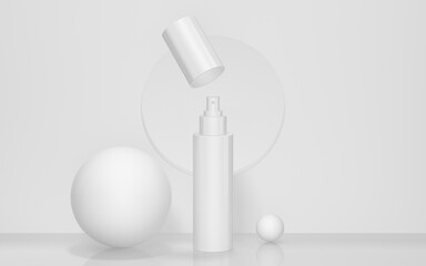 Blank cosmetic tube packaging mockup, 3d rendering.