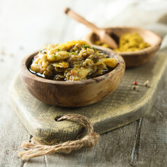 Roasted vegetables appetizer with spices
