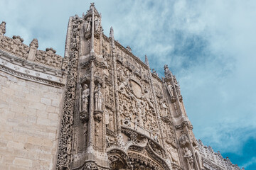 Gothic façade of the Colegio de San Gregorio in Valladolid, Spain. National Sculpture Museum
