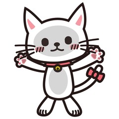 画面に張り付いてこちらを見つめる白い猫