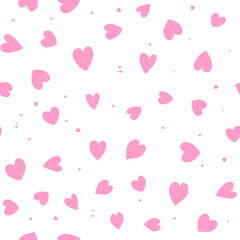 Cute Simple Seamless Pattern Love Heart Background. Vector Illustration EPS10