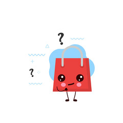 cute shopping with the question mark.vector