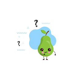 cute pear with the question mark.vector