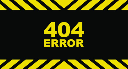 404 error sign on yellow background