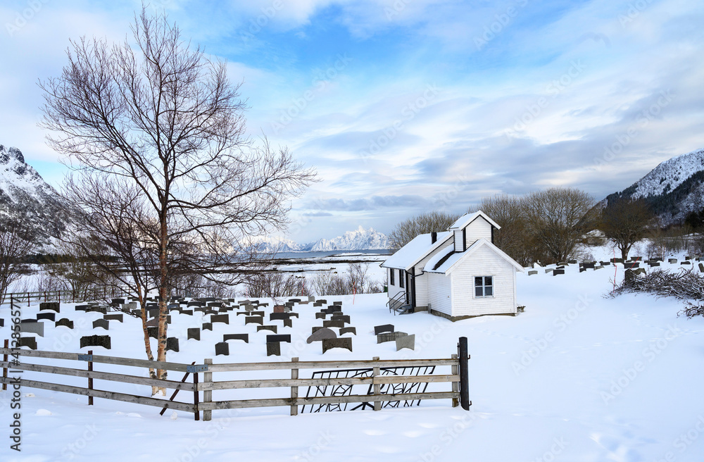 Wall mural Cimetière aux Lofoten